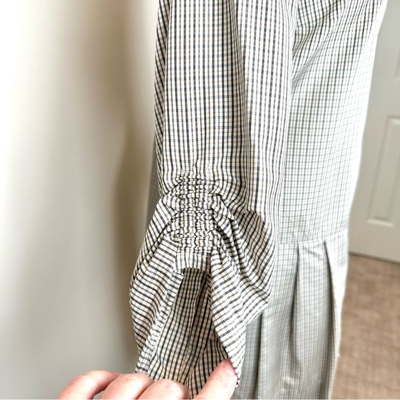 Worth New York 3/4 Length Sleeve Button Down Silk Dress with Drop Waist - Picture 5 of 9